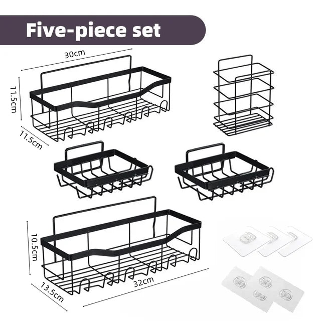 Aluminum No-Drill Shower Storage Shelf