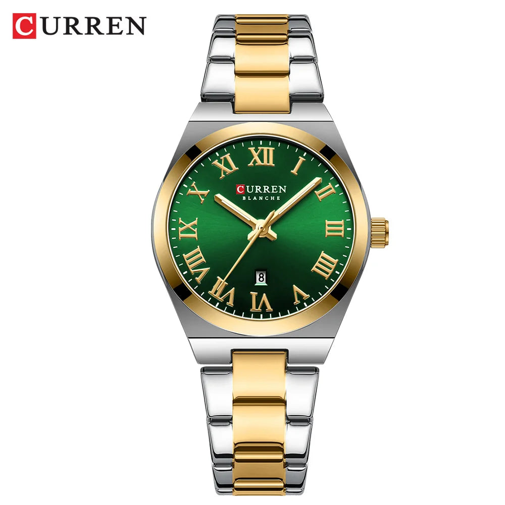 Women's Silver Stainless Steel Date Dress Watch