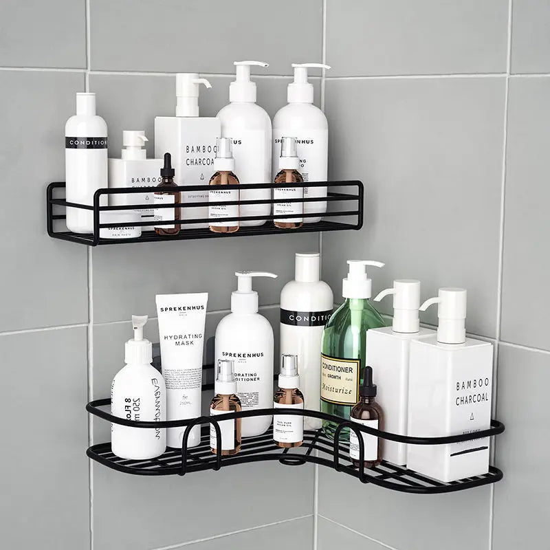 Punch-Free Iron Corner Shower Storage Basket