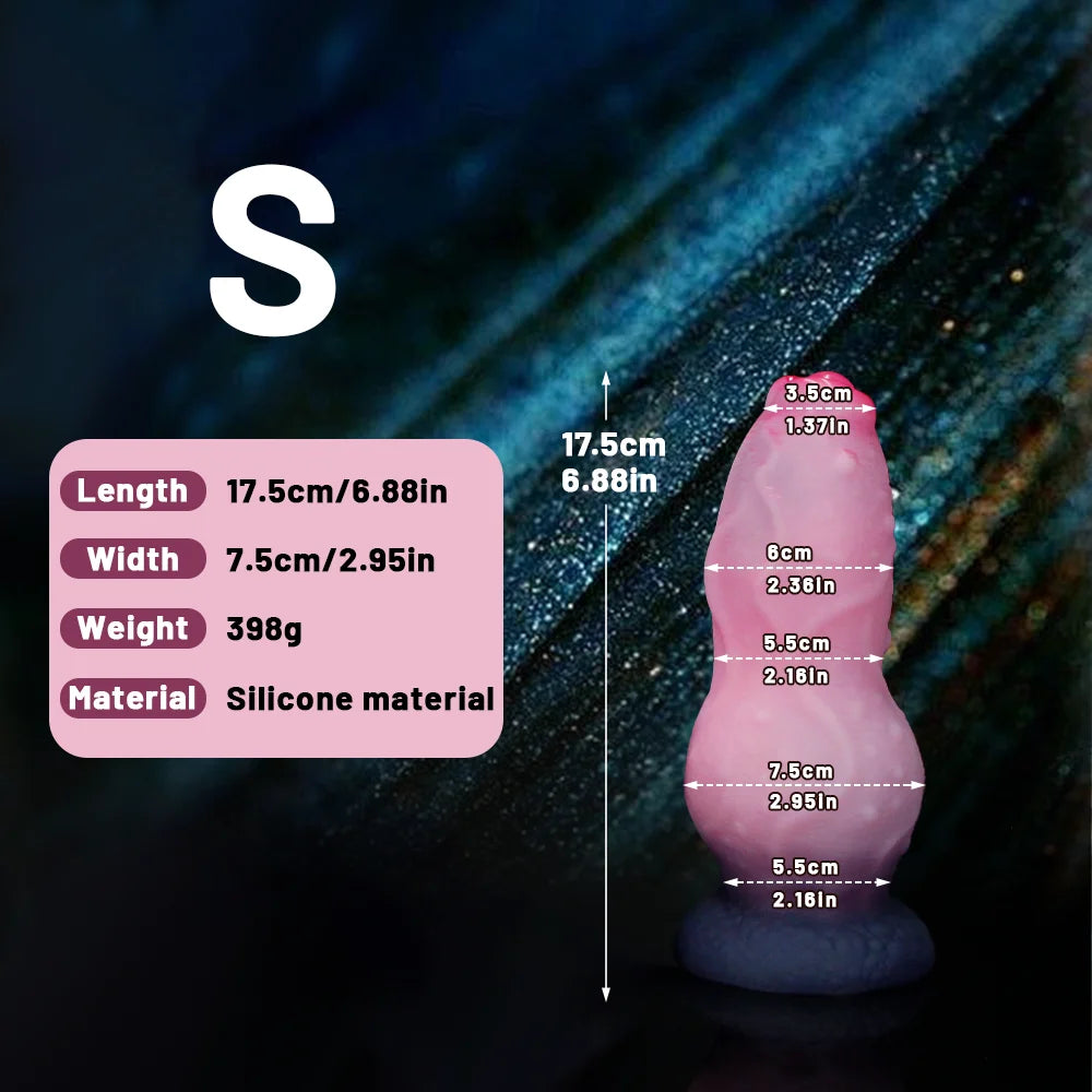 Large Silicone Knotted Dildo & Anal Plug