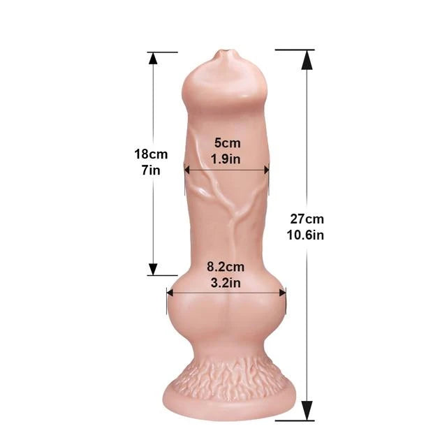 Large Animal-Style Dildo & Anal Plug with Suction Cup