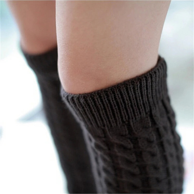 Women's Black Thigh High Fashion Gaiters Warm Knit Boot Cuffs Knee High socks Leg Warmers Christmas Gift Ideas