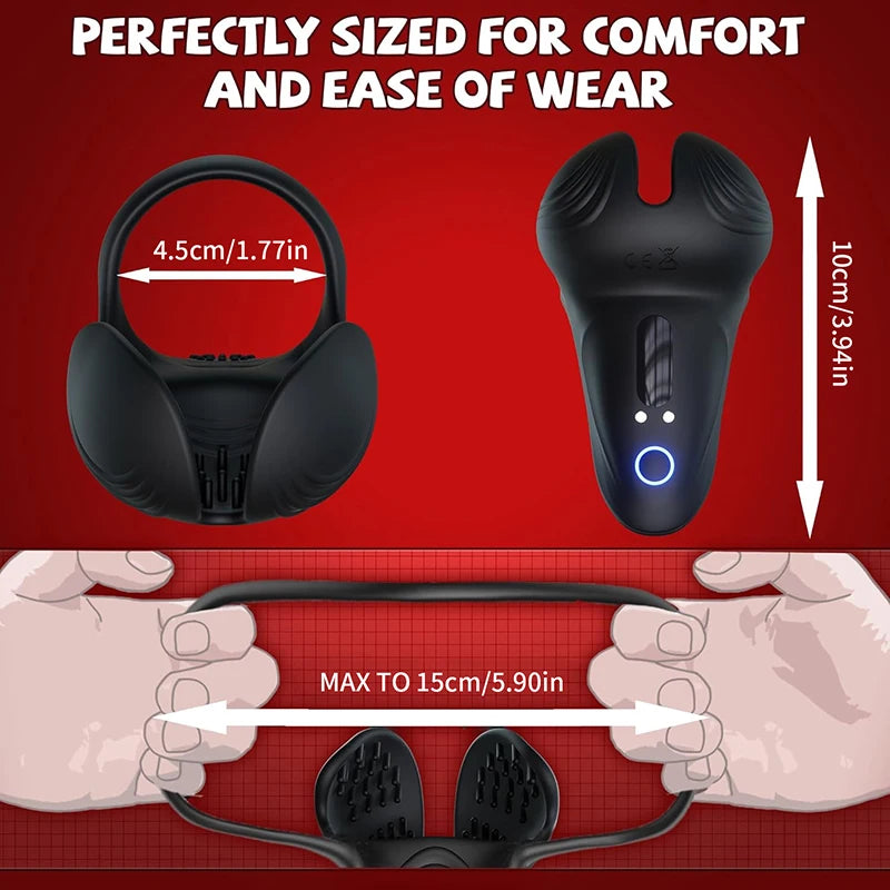Remote-Control Vibrating Ring & Testicle Massager