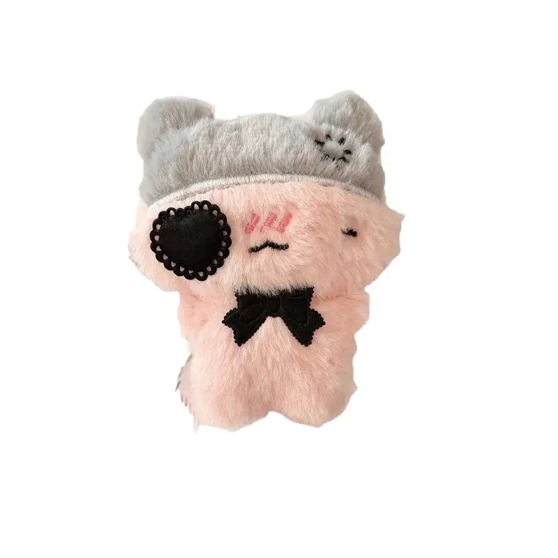 Plush Black & Pink Cat Bag Charm Keychain