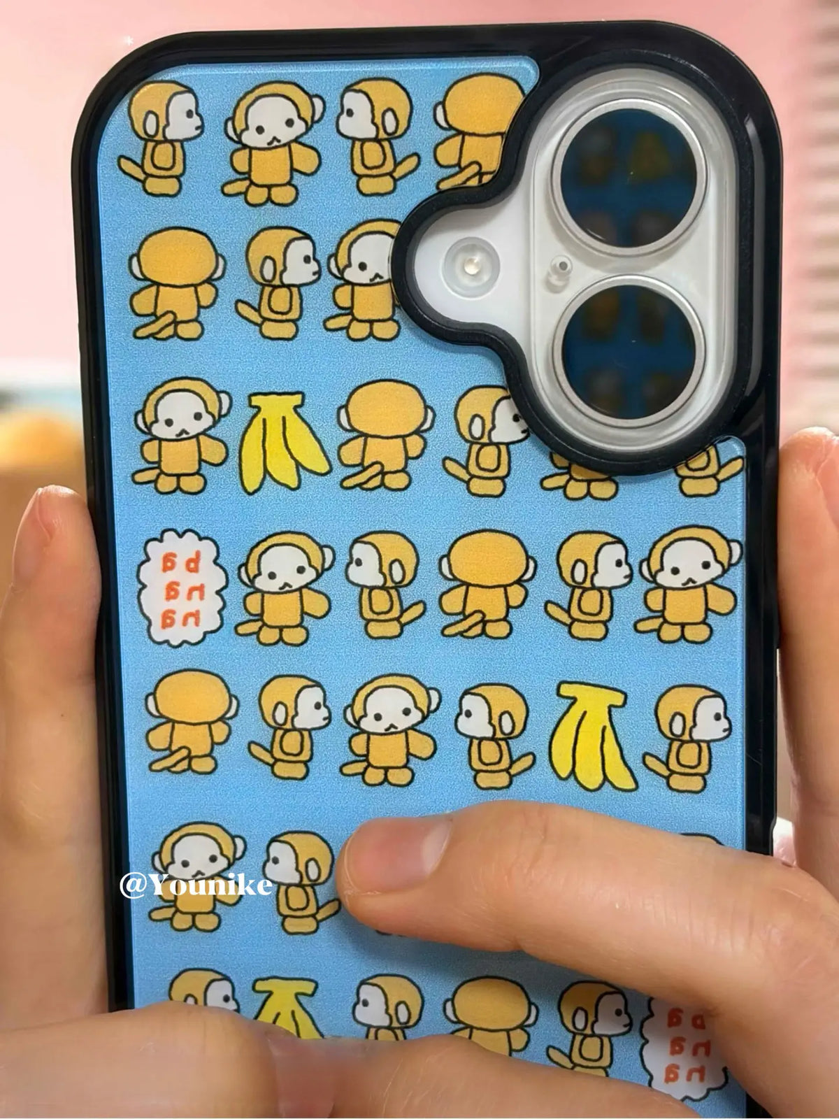 Retro Monkey & Banana Shockproof Phone Case for iPhone