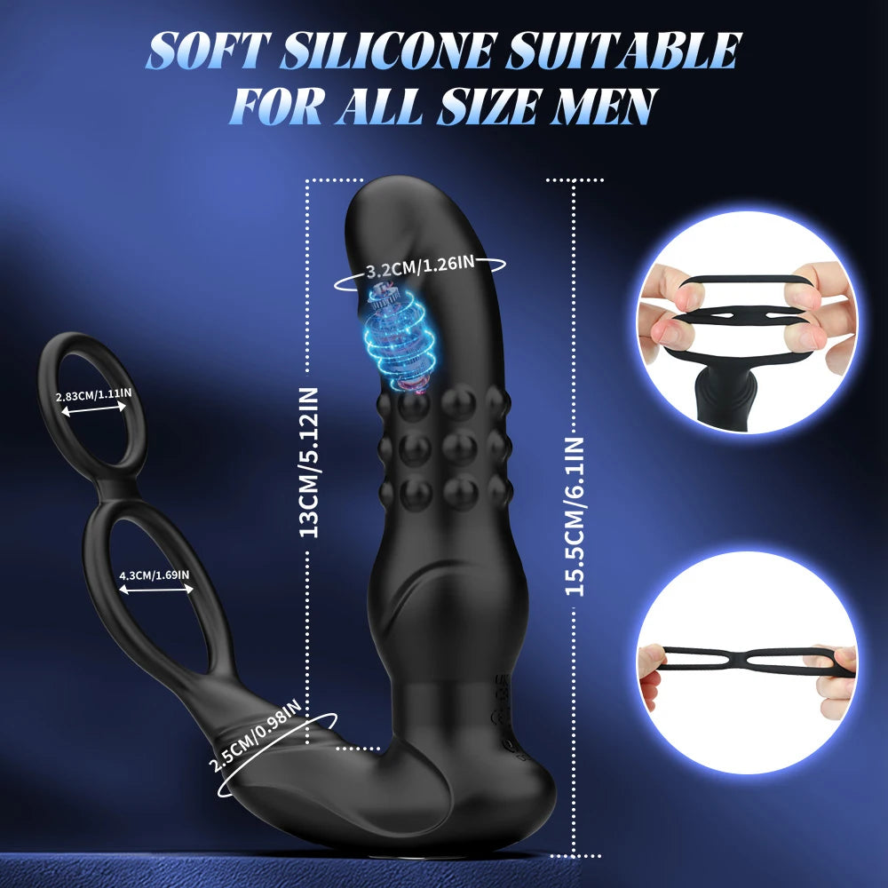 9-Mode Thrusting Prostate Massager with Ring