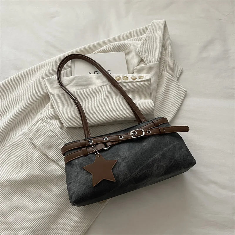 Vintage Tie-Dye Baguette Shoulder Bag