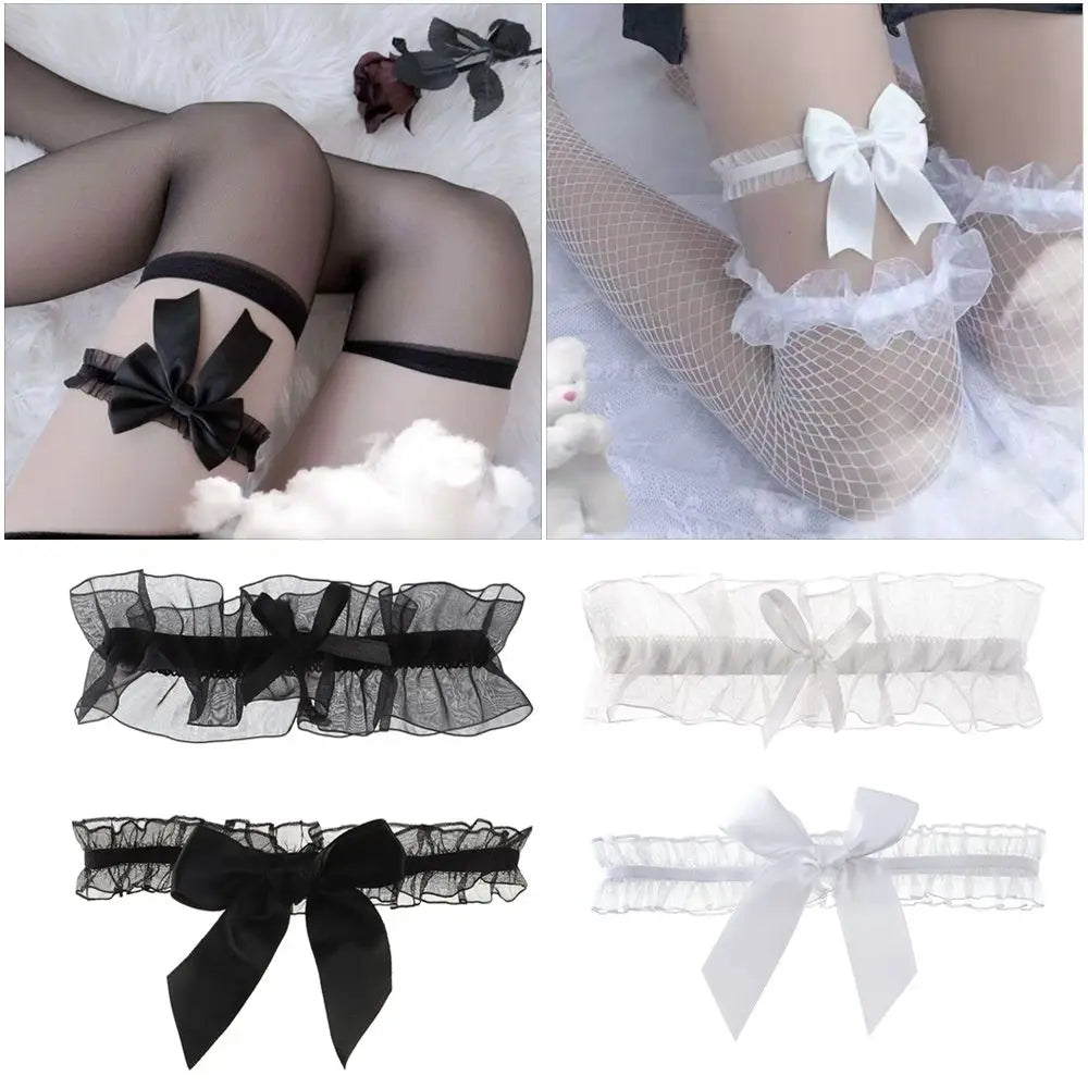 Sexy Leg Garters Belt Floral Bowknot Jartiyer Sexy Suspender Women Wedding Party Bridal Lingerie Cosplay Garter Lace