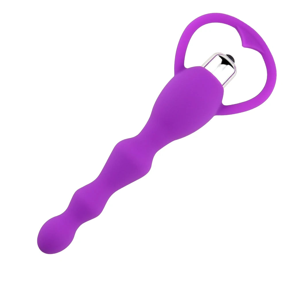 Long Silicone Vibrating Anal Beads