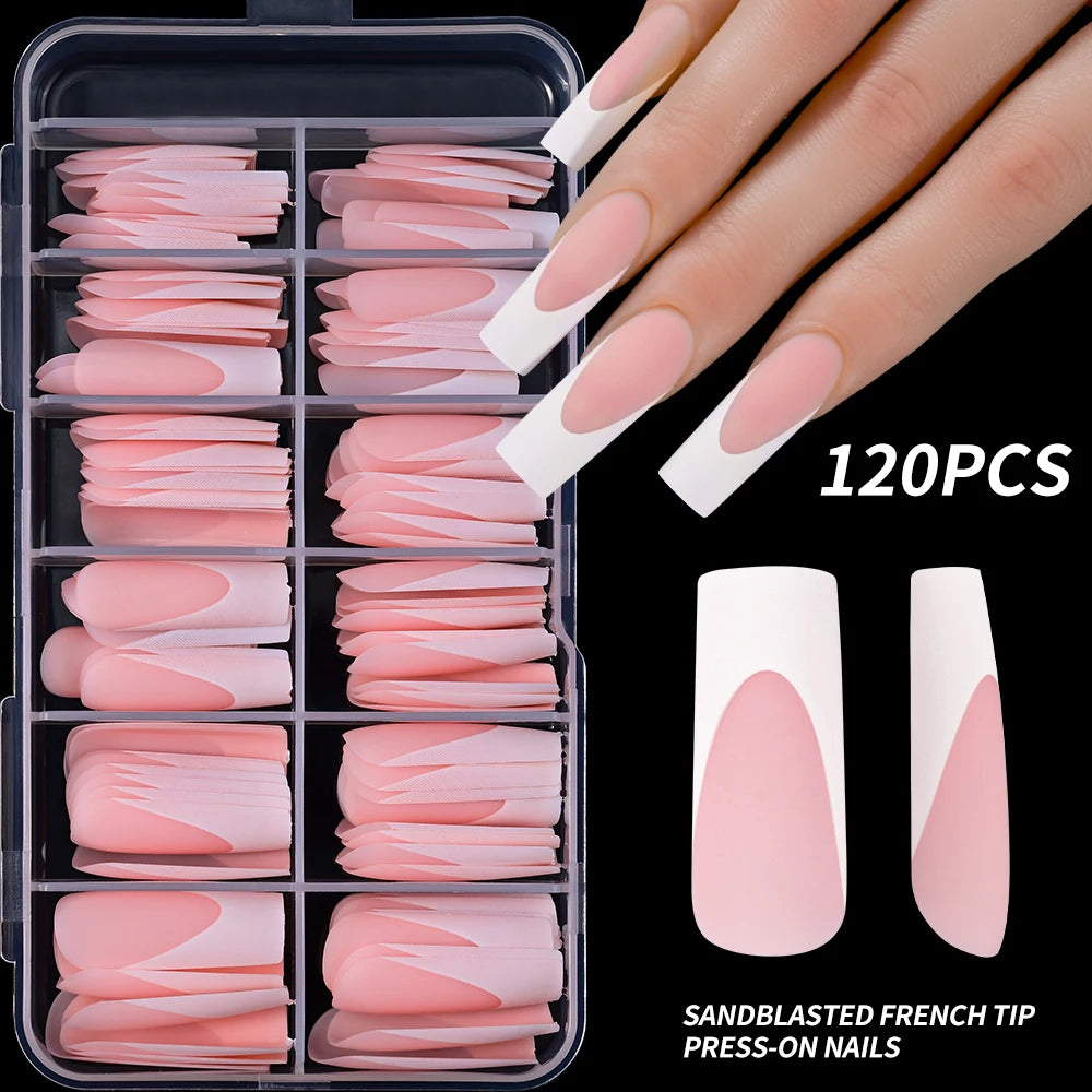 Light Pink Almond French Soft-Gel Nail Tips – 120/240/360 Pieces