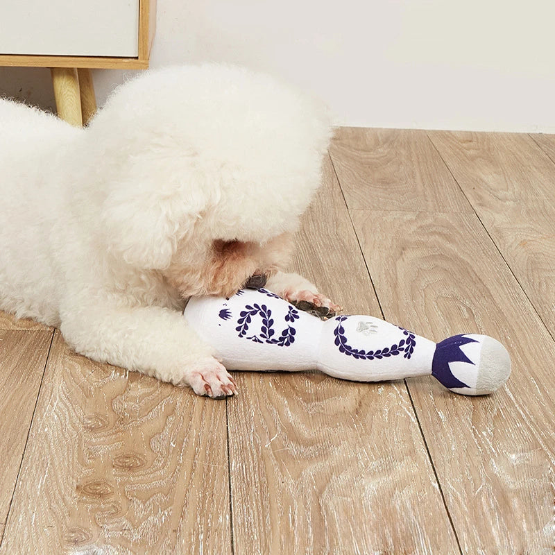 Tequila Bottle Squeaky Plush Dog Toy