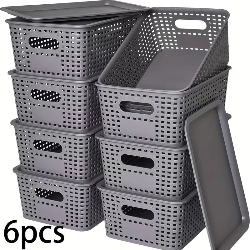 6-Piece Stackable Storage Box Set with Lids