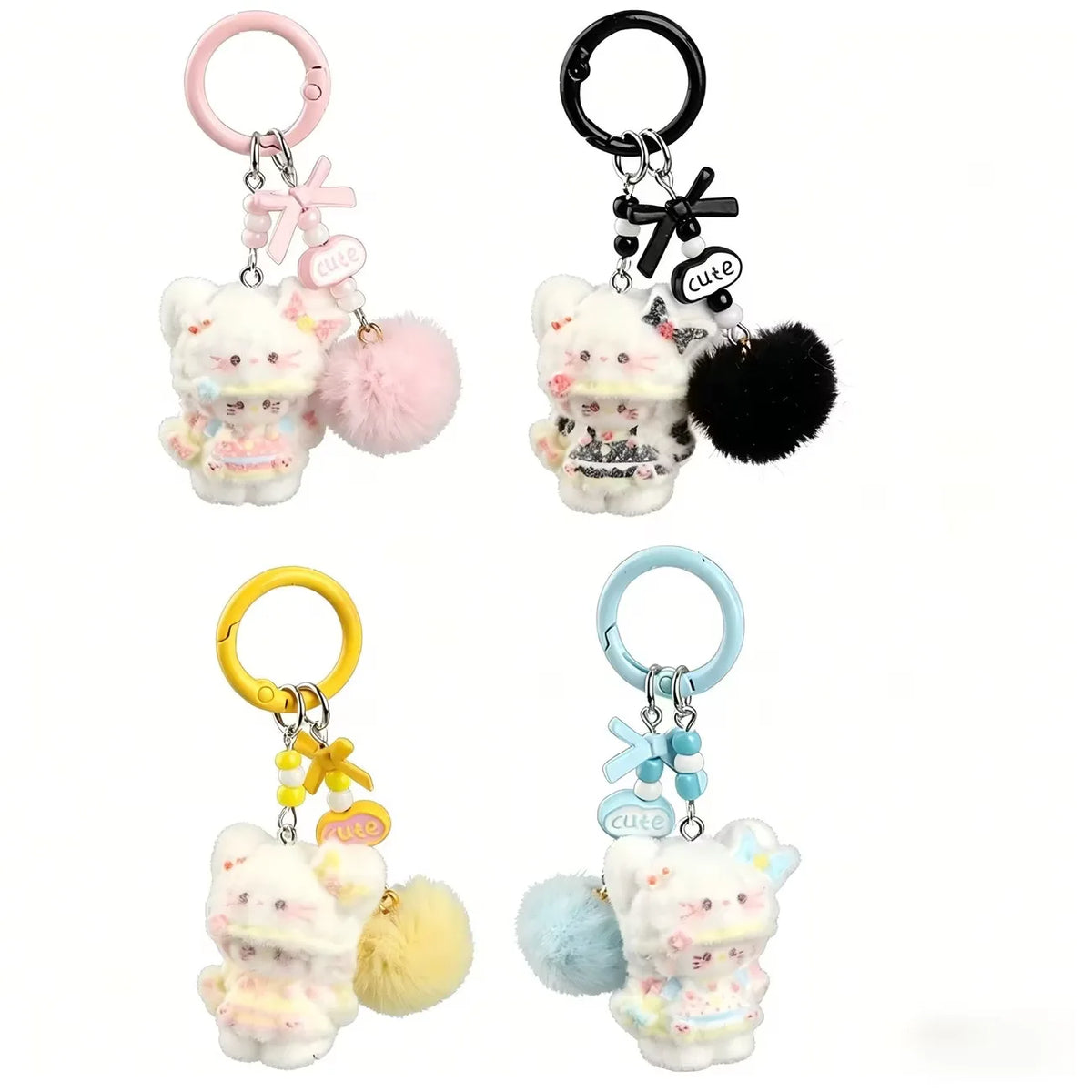Cute Cat Plush Bag Charm Keychain
