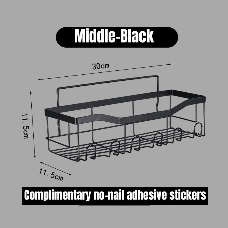 Aluminum No-Drill Shower Storage Shelf