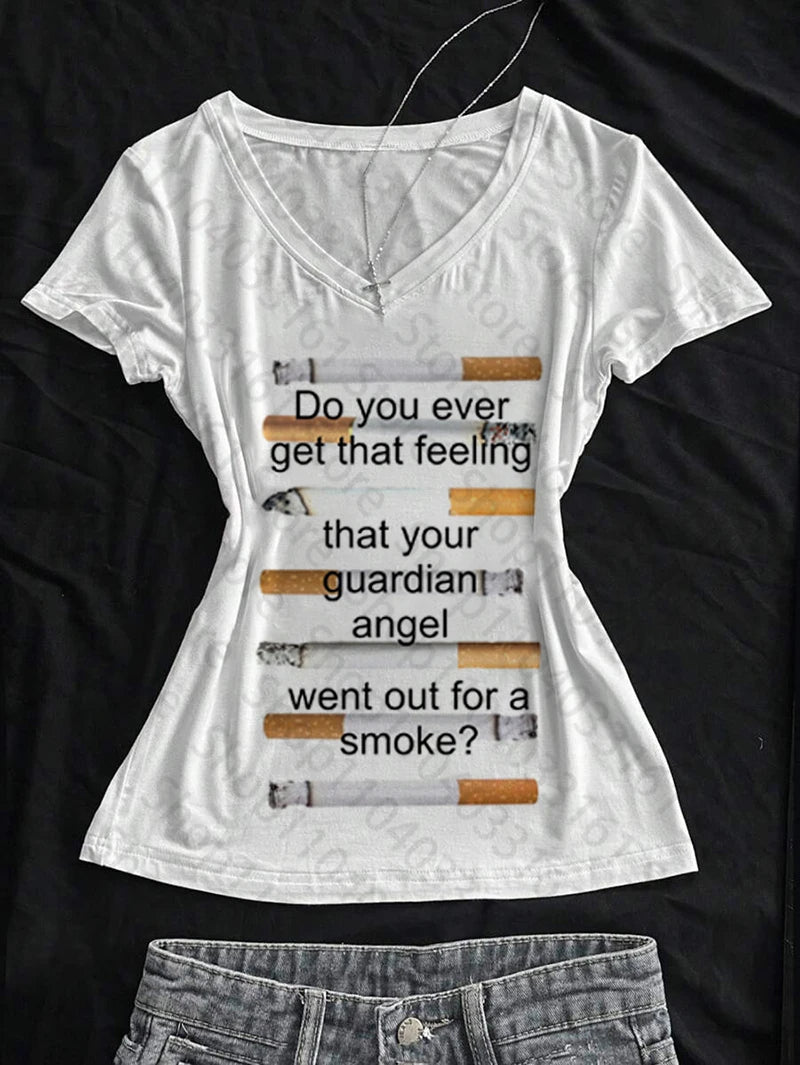White Punk Graphic Y2K Crop T-Shirt