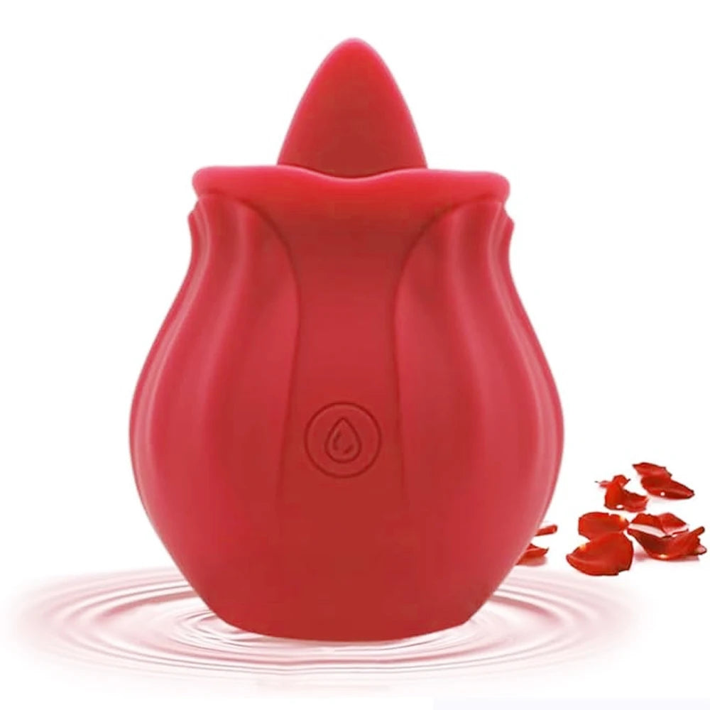 Rose Shape Sucking Dildo Vibrator G-spot Pussy Nipple Sucker Oral Licking Clitoris Stimulation Masturbating Sex Toys for Women
