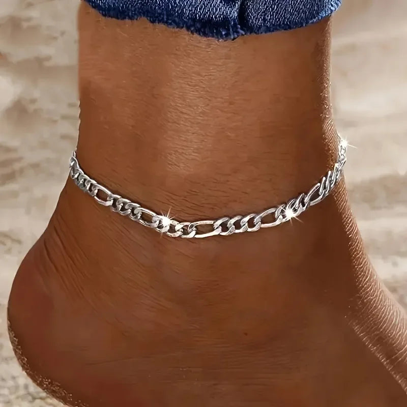 925 Sterling Silver 4mm Chain Bracelet or Anklet