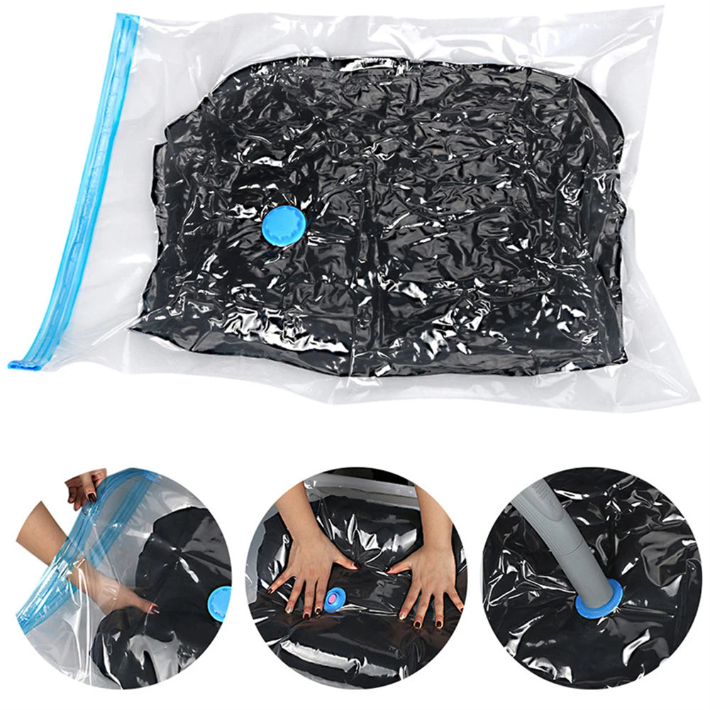 Vacuum Clothing Storage Bag Transparent Vacuum Bag Folding Compressed Space Saving Clothes Organizers For Towel Cloth Blanket
