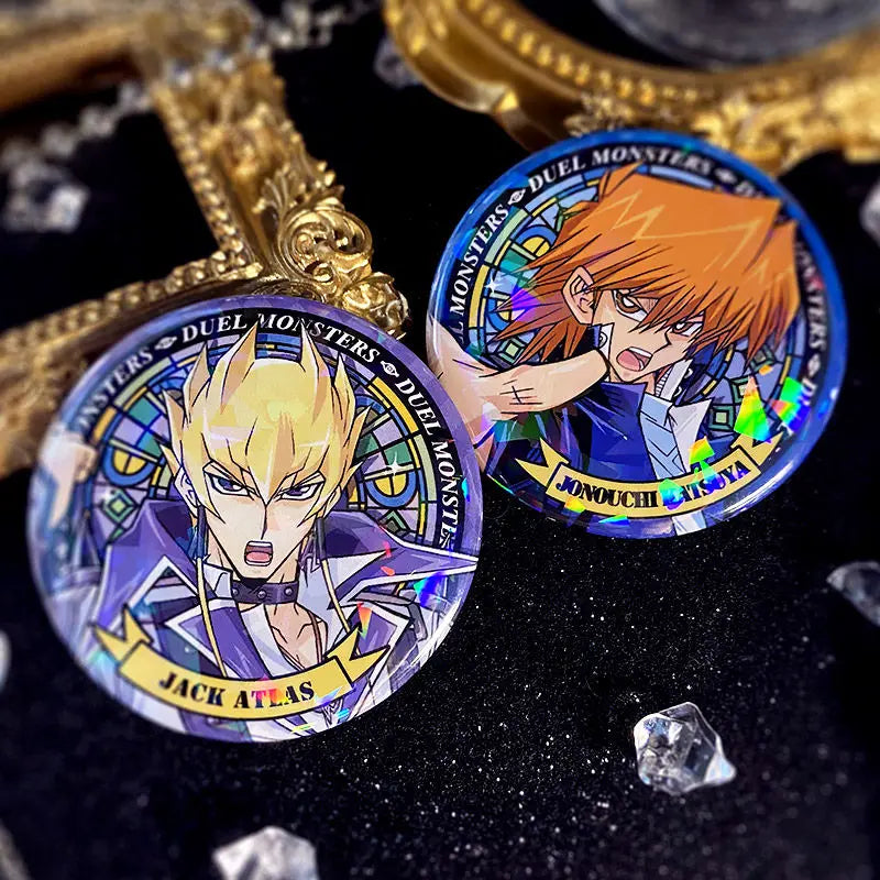 Yu-Gi-Oh  Doujin anime merchandise Seto Kaiba Yugi Mutou badges creative personality cool cartoon laser bar badges student gifts