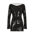Hotties Sexy Nightclub Style Sequined Big Backless Sexy Butt-covering Short Skirt Pure Lust Sexy Woman Style Dress