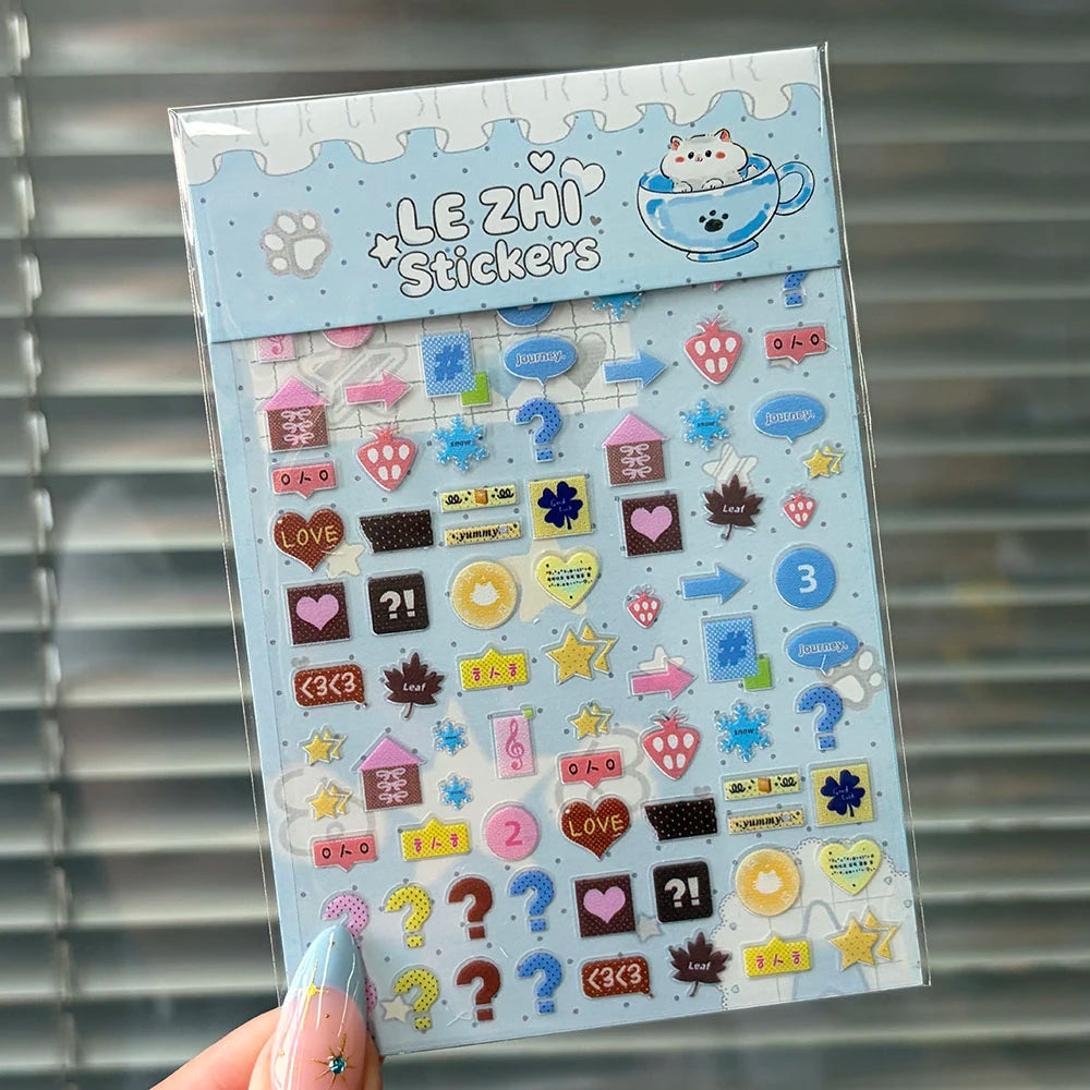 Tiny Strawberry & Floral Decorative Sticker Set