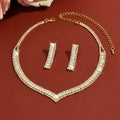 Bridal Rhinestone Bracelet Crystal Jewelry Set Shining Diamond Earrings Exquisite Luxury Necklace Banquet