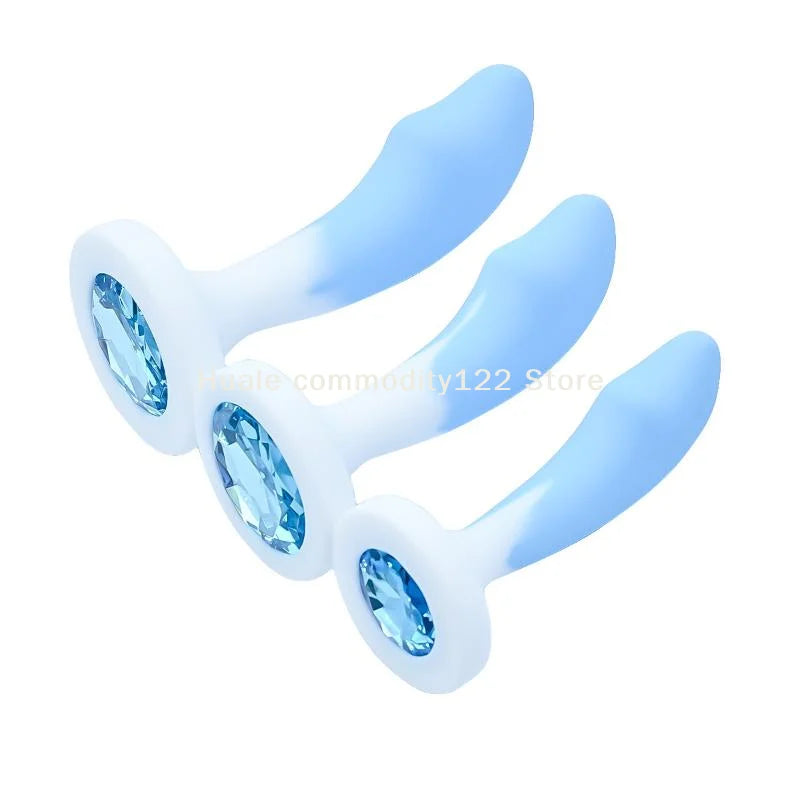 Silicone Anal Plug with Crystal Gem Base