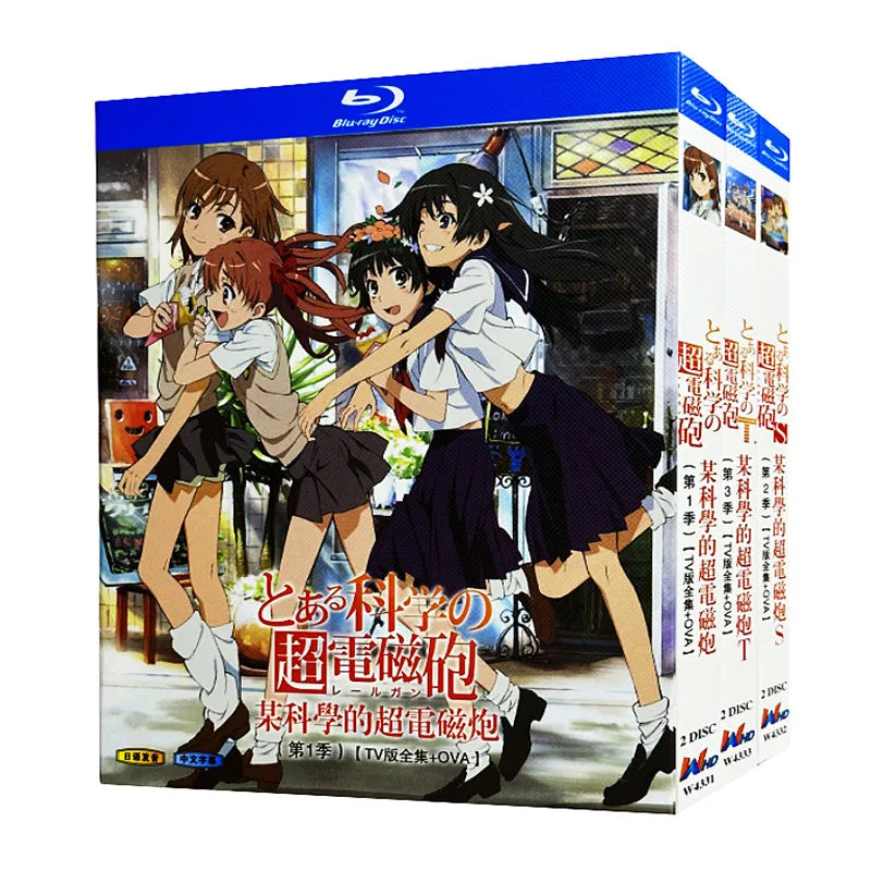 Blu-ray Ultra HD Anime A Certain Scientific Railgun Seasons 1-3 plus OVA Box Set