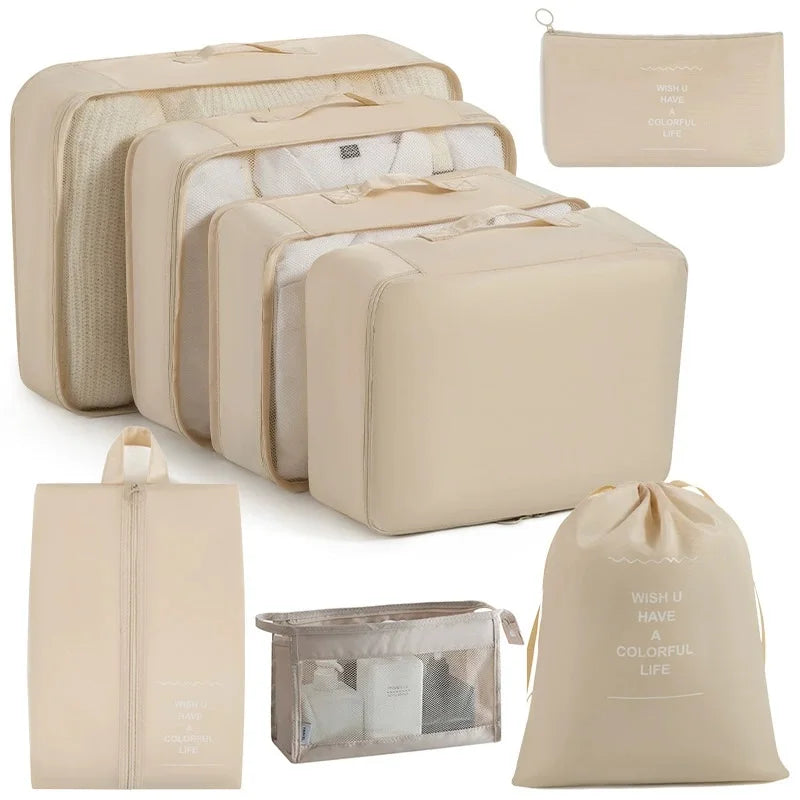 Travel Packing Cube Set for Clothes & Shoes