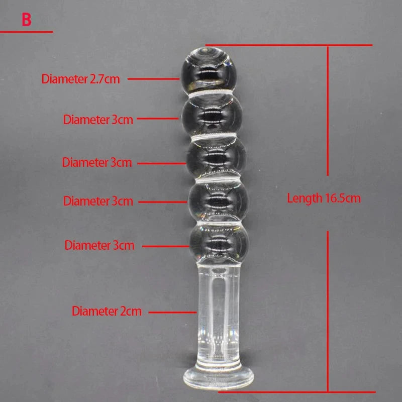 Crystal Glass Double-Ended Anal Bead Plug