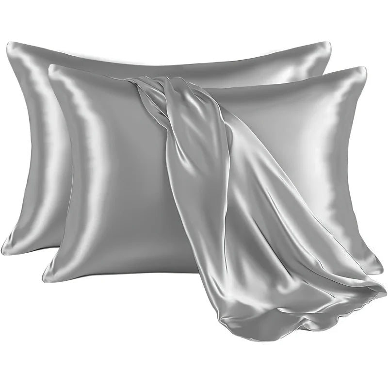 2-Piece Solid Satin Pillowcase Set – 20 x 26 in