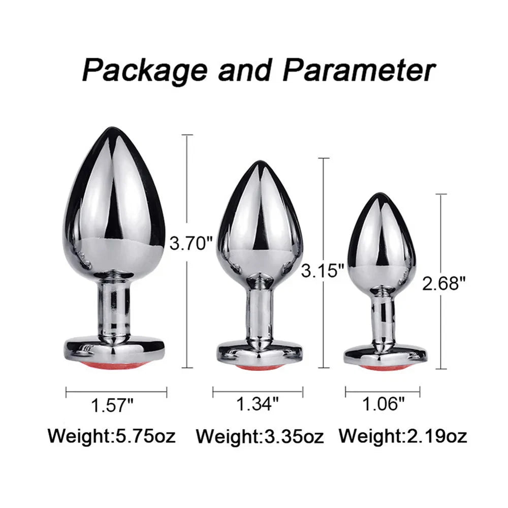 3-Size Metal Anal Plug Set – S/M/L