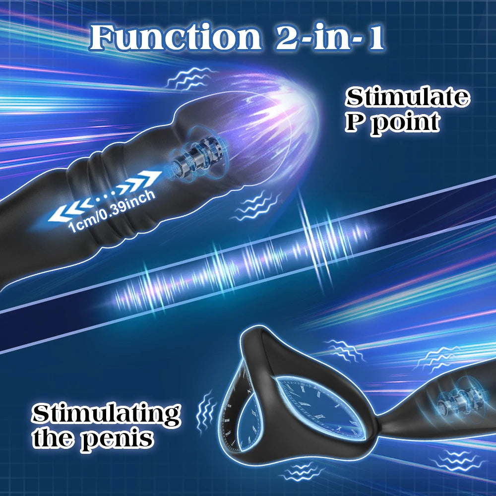 App-Controlled Thrusting Prostate Massager with Ring