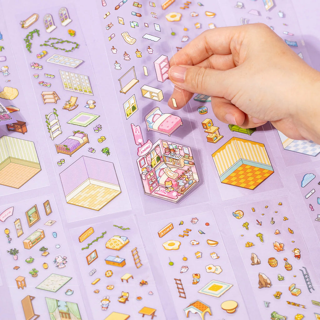 Kawaii Cut-Film Journal Sticker Book – 12/24 Sheets