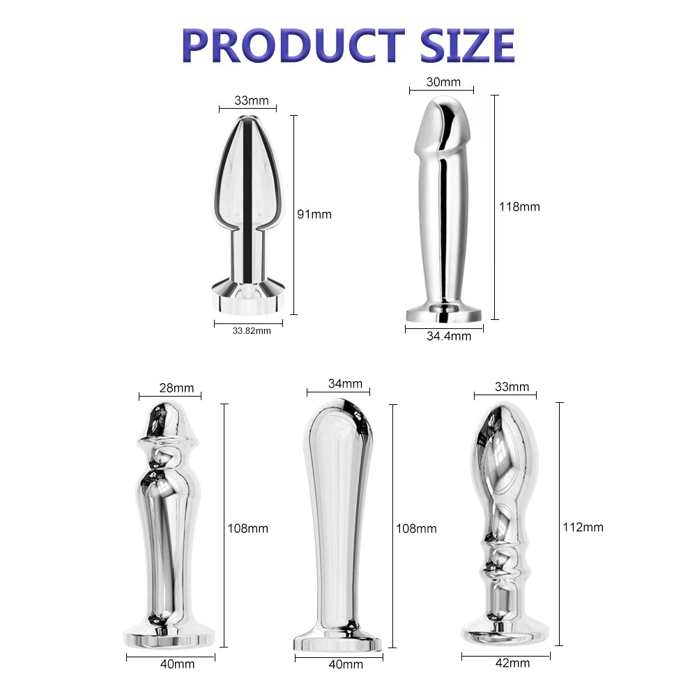 Remote-Control Stainless Steel Vibrating Anal Plug