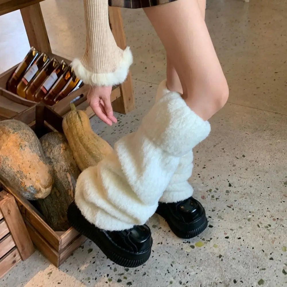 Thick Knit Winter Lolita Leg Warmers
