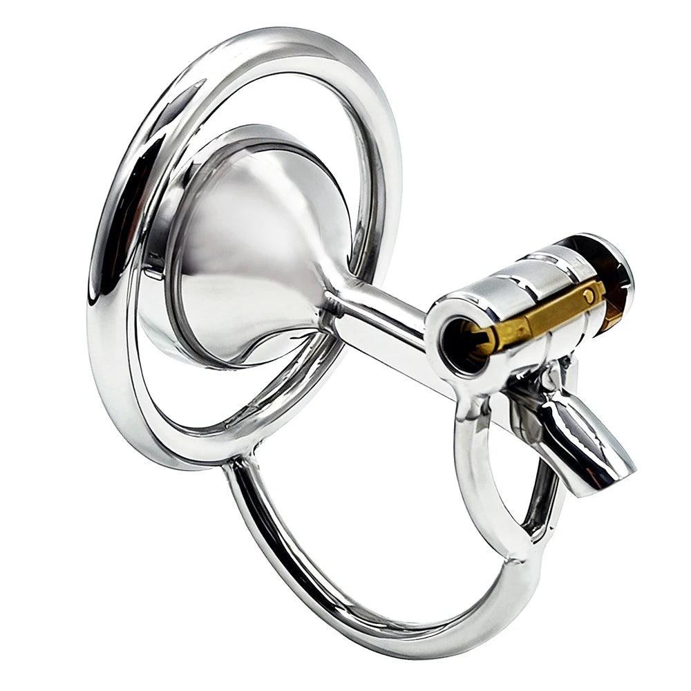 Stainless Steel Chastity Cage with Scrotum Lock