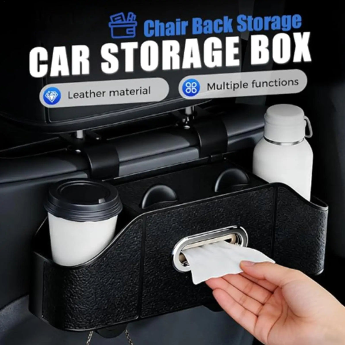 Waterproof Back-Seat Car Organizer with Cup Holder