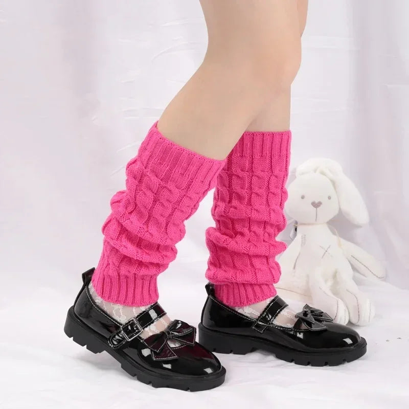 Long Crochet Knit Lolita Leg Warmers
