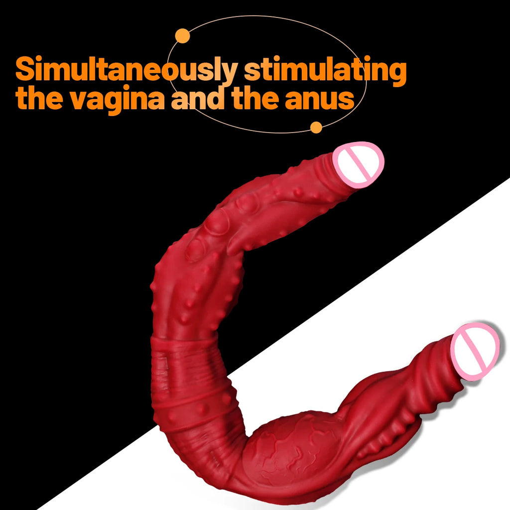 Double-headed Dildo for Women Realistic Penis Anal Plug Double Penetration Adult Lesbian Sex Toys Clitoris G-spot Stimulation