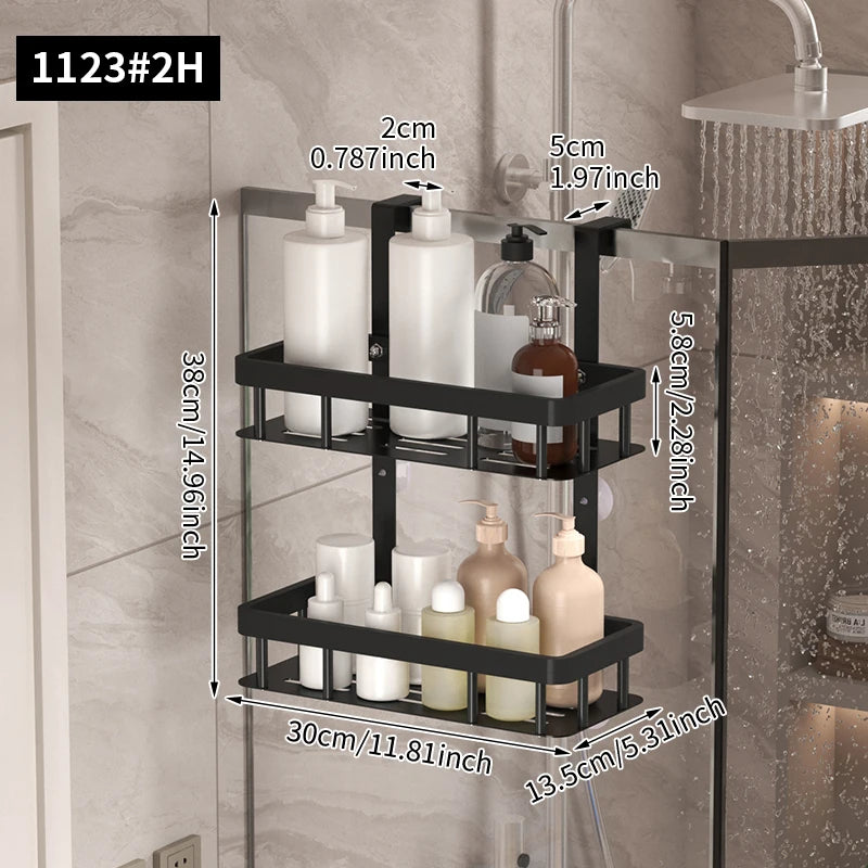 Wall & Door-Mounted Shower Storage Rack