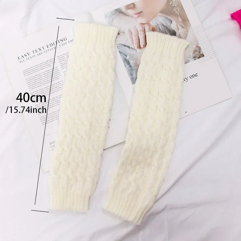 Long Crochet Knit Lolita Leg Warmers