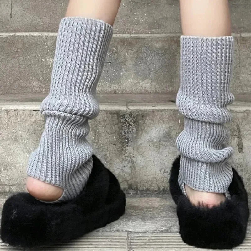 Hollow-Heel Japanese Lolita Knit Leg Warmers