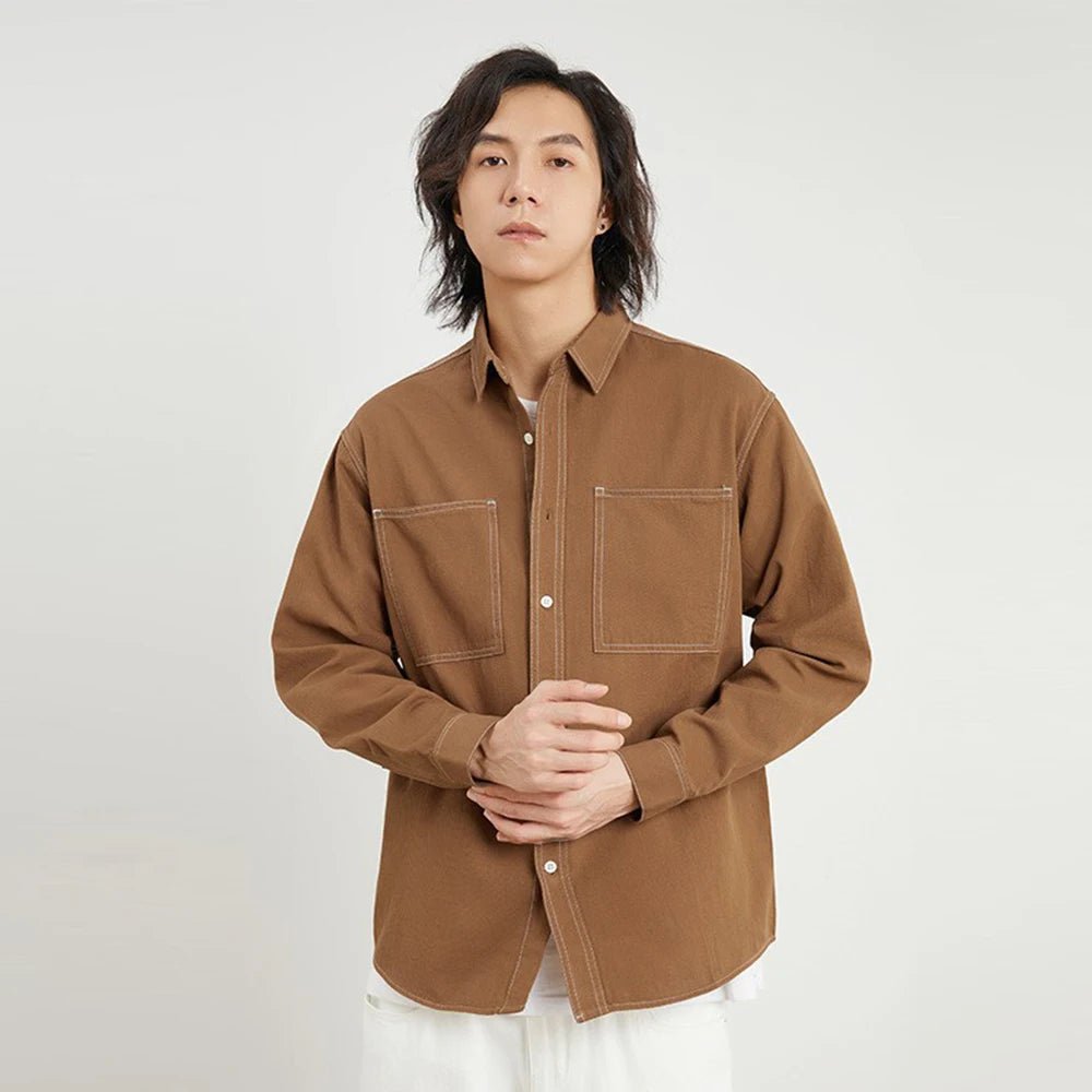 Men's Cotton Lapel Shirt Jacket
