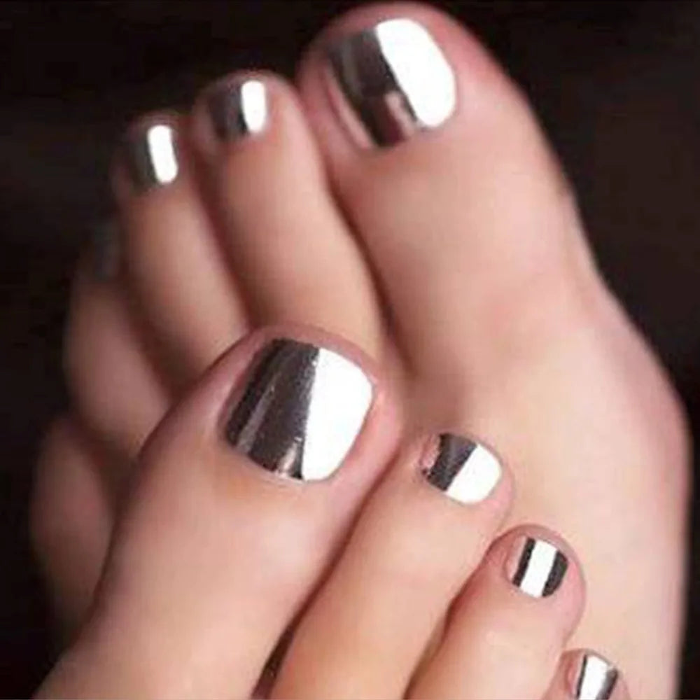 Wearable Manicure Fake Toenails Faux Fingernails Square Head Foot Nail Tips Short Length Full Cover False Toe Nails Women
