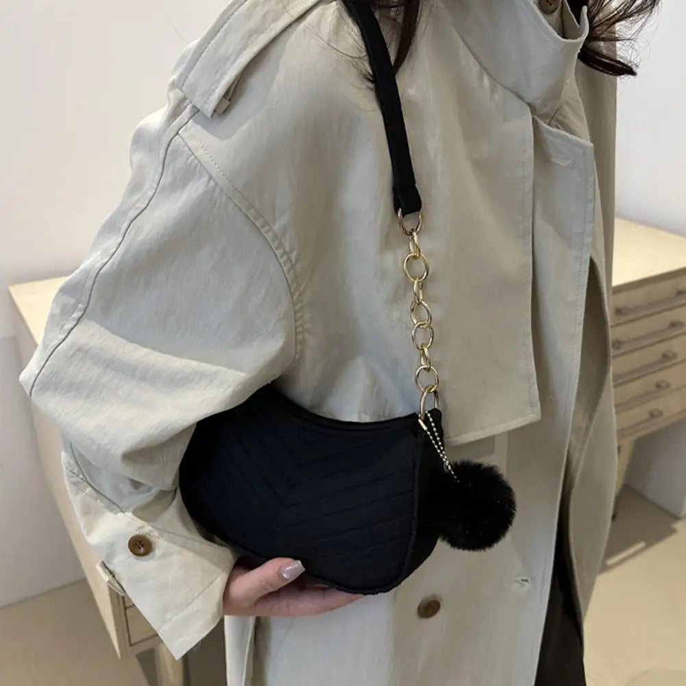 Felt Mini Saddle Shoulder Bag