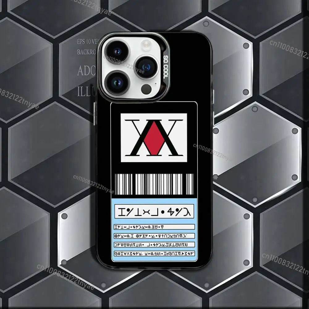 H-Hxh Hunter X H-Hunter License Phone Case IMD Phone Case For IPhone 17,16,15,14,13,12,11 Pro Max Plus Color Silver Cover BLACK