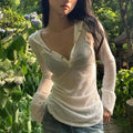 Sexy See Through Hooded Tops Women Casual Long Sleeve Thin Long Sleeve T-Shirt Female Streetwear Y2K Sun Protection White Tees
