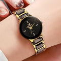 Women's Black Steel-Band Quartz Dress Watch