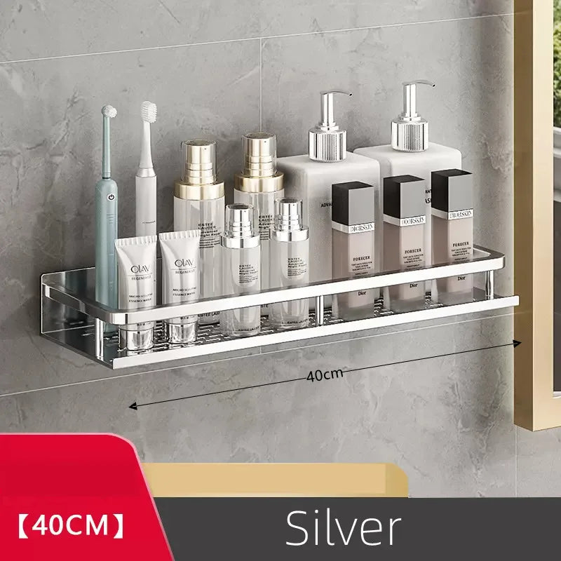30–50 cm Aluminum Wall-Mounted Shower Shelf